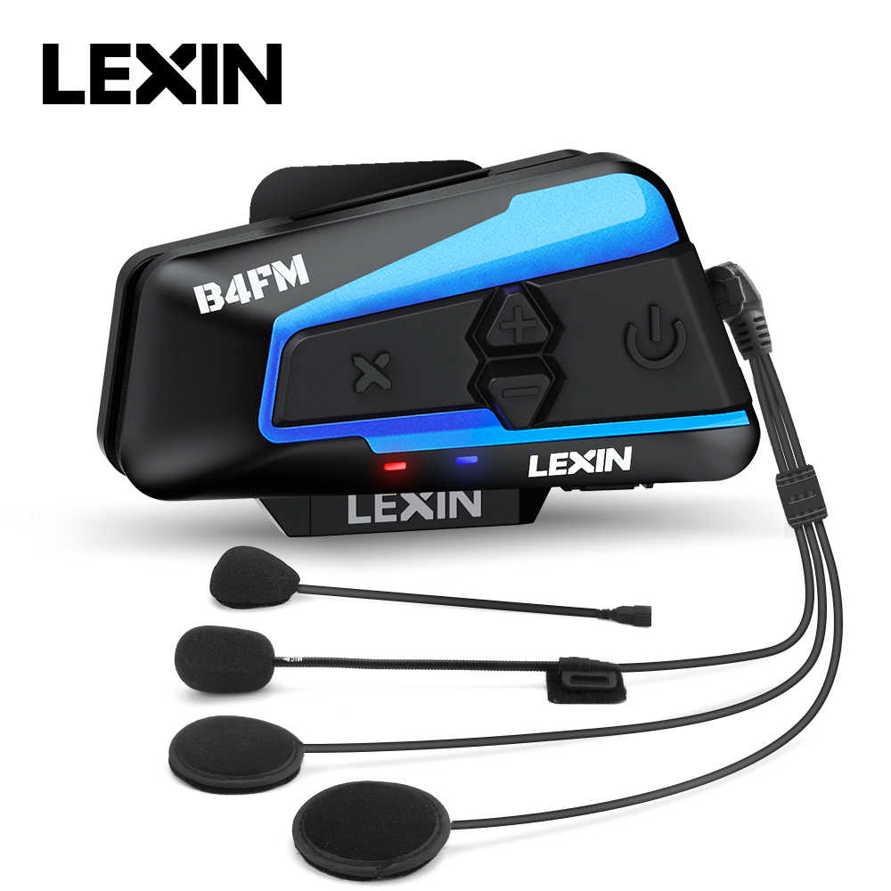 Full Face Motorcycle Helmet With Bluetooth - Lexin B4FM-X pour 10 Motocyclistes Intercom
