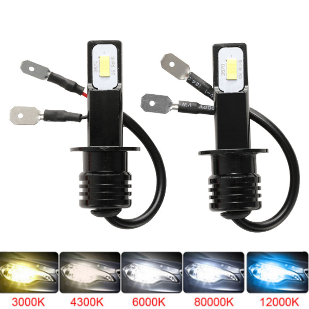 Universal Motorcycle Led Headlight Projector - 2 ampoules LED H1 H3 H4