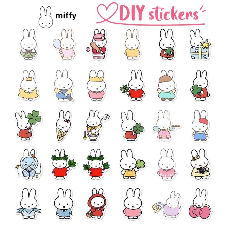 Atv Parts - Autocollant créatif Miffy aux couleurs vives,
