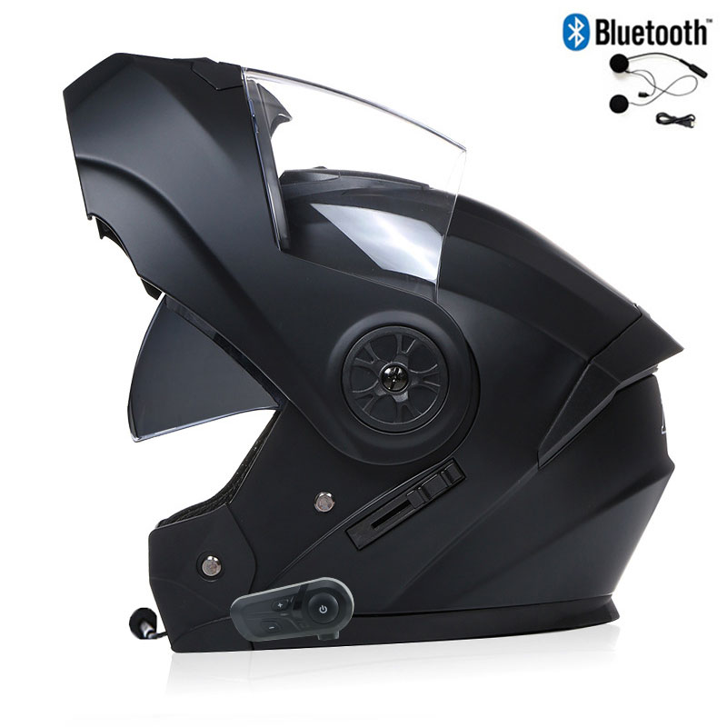 Modular Flip Up Motorcycle Helmet Dot Approved - Casque intégral de Moto Bluetooth pour