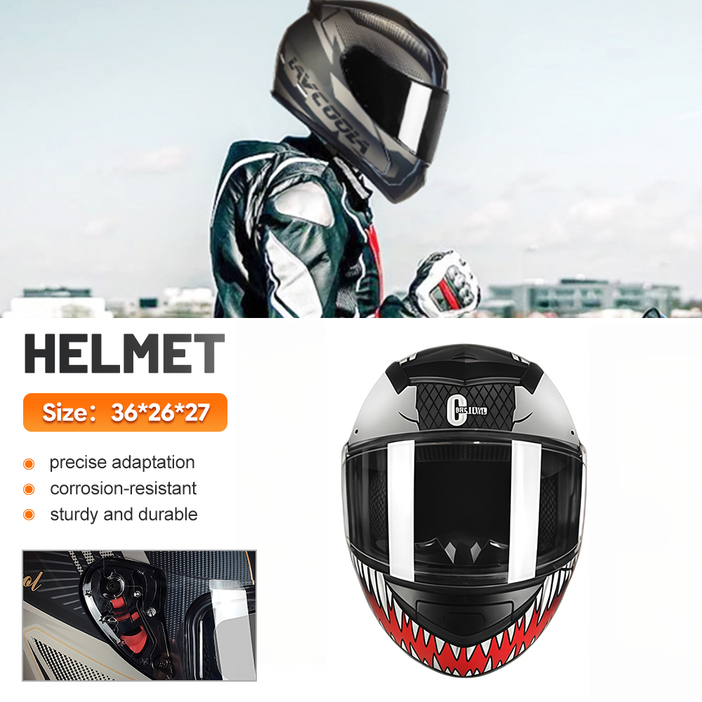 Dual Visor Motorcycle Racing Helmet - Casque de moto intégral élégant avec