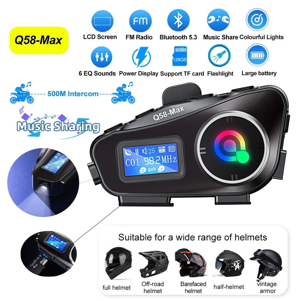 Oreillette Bluetooth BT5.3 Q58 - Full Face Motorcycle Helmet With Bluetooth avis et prix