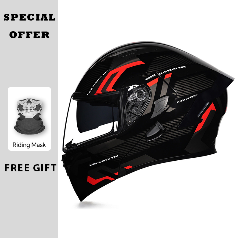 Casque de Moto rabattable appr - Dual Visor Motorcycle Racing Helmet avis et prix